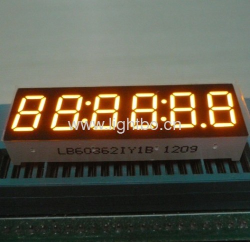 Segmento comum do ânodo 7 de âmbar brilhante super 6 dígitos 0,36 polegadas led display numérico