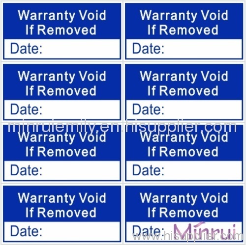 Custom Warranty labels,warranty void labels from China