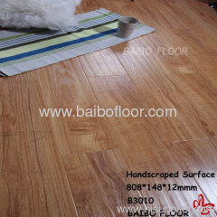 Handscraped Finish Laminate Flooring 12mm