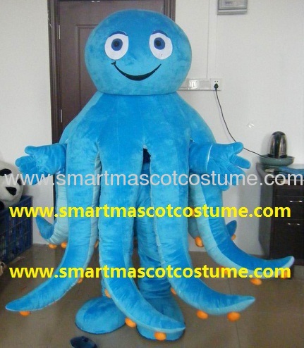 blue octopus mascot costume