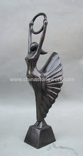 small marble figurine;dancing girl figurine