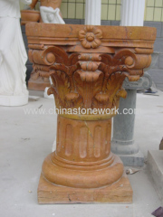 yellow Marble Corinthian Pillar