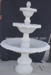 White Marble Hand Carved Garden Fountain