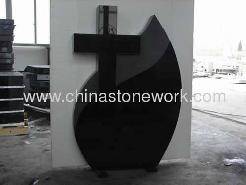 black granite gravestone