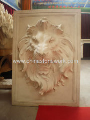 Marble lion head Relief