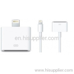 For iphone5 lightning connector link 30 pin dock connector to 8 pin lightning adapter USB cable
