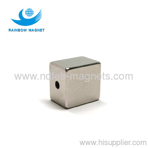 Permanent neodymium Iron Boron block with hole