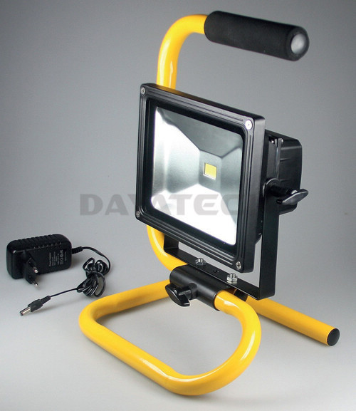 Rechargeable cordless 1 LED 20W Work Floodlight - metal S-stand -Battery operated cordless