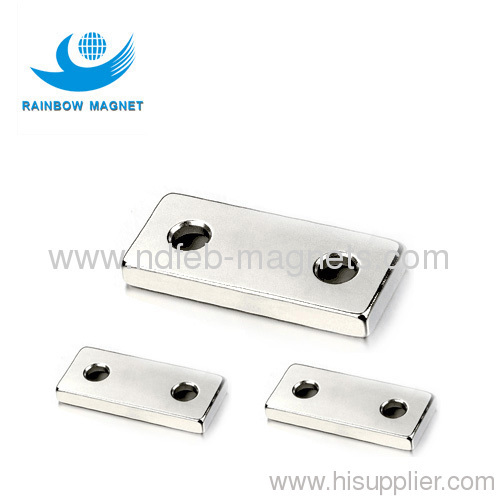 Neodymium magnet rectangle shape with sunk hole