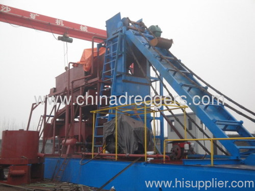 Bucket chain gold dredger