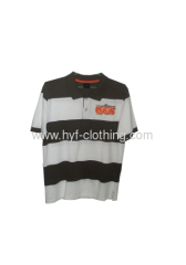 strip double collar polo tees