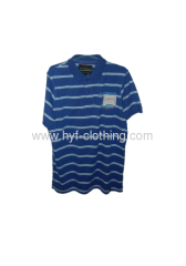 wide print stripe polo shirt