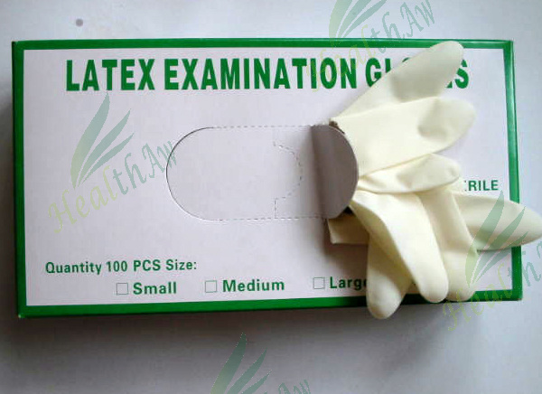 100% natural Latex Examination Gloves