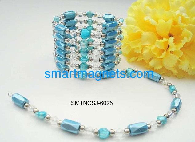 color magnetic chain with beaded glass