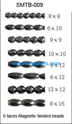 six face Magnetic twisted beads