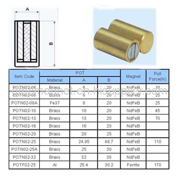 Brass Base Pot Magnet