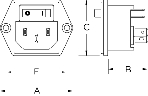 Compact 1U height switched Power Entry Module