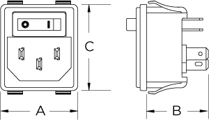 Compact 1U height switched Power Entry Module