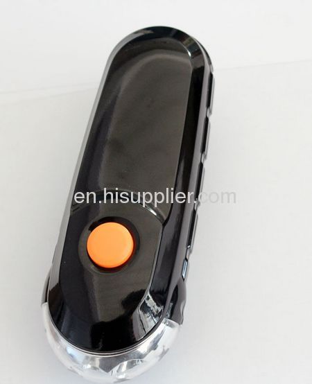 Portable and professional hand crank 3 LEDs dynamo flashlight