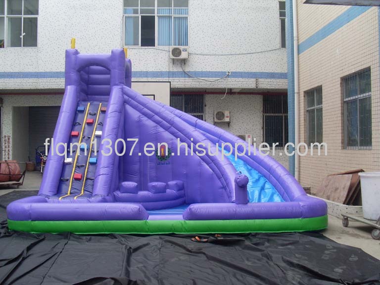 Blue gaint inflatable water slide 