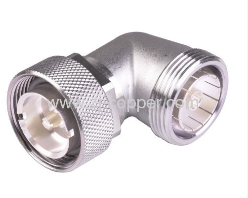 7/16 DIN Male to 7/16 DIN Female Right Angle adapter connector