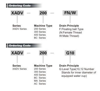 XADV series Pneumatic auto drain