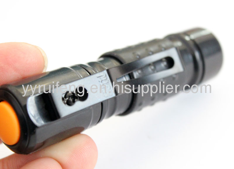 high power camping led flashlight with steel clip 