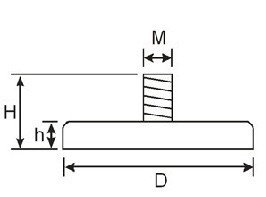 Cup Magnets W/M4 Thread Male Screw