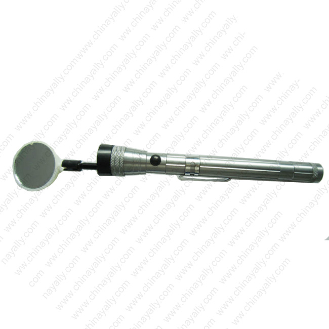 Telescopic flashlight with magnet and mirror