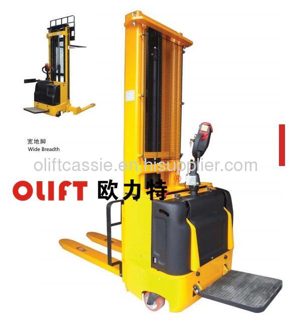 5m Battery operated double pallet lift stacker