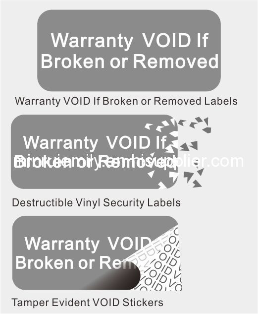 Custom destructible labels,One time use stickers,Warranty VOID if broken labels 