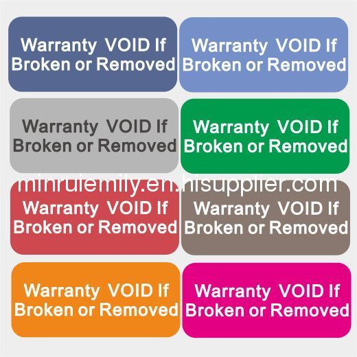 Custom destructible labels,One time use stickers,Warranty VOID if broken labels 