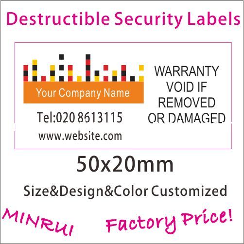 Custom destructible labels,One time use stickers,Warranty VOID if broken labels 