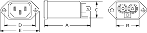 Compact RFI Filter with IEC Connectors