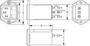 Smallest Filtered Power Entry Modules with Metric Fuseholders