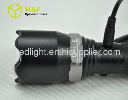 zoomable cree flashlight q5 rechargeable police flashlight