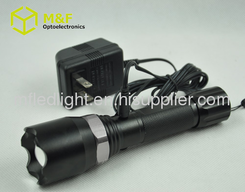 zoomable cree flashlight q5 rechargeable police flashlight