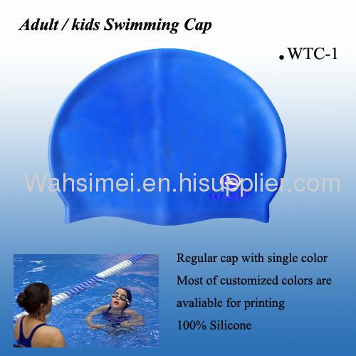 Waterproof fashionable silicone swim cap