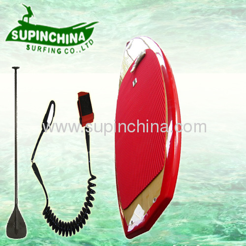 Bamboo sup board with red color design