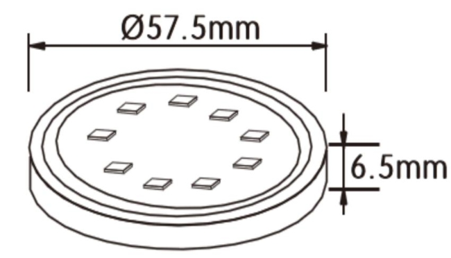 9PCS SMD*4 Round LED Cabinet Light