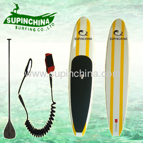 white+yellow sup paddle board