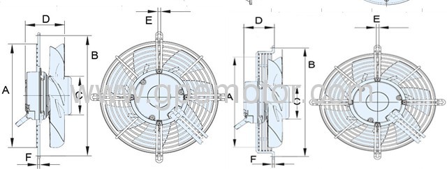 115V EC Axial Fan impeller with high airflow and low noise for telecom-W3G400