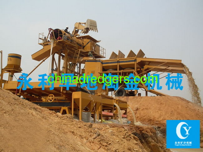 Dry separation of gold equipment