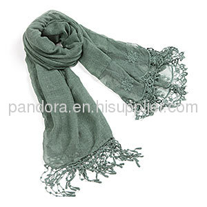 Wholesale Fashion Solid Color 100% Cotton Pashmina Shawls For Women Scarf