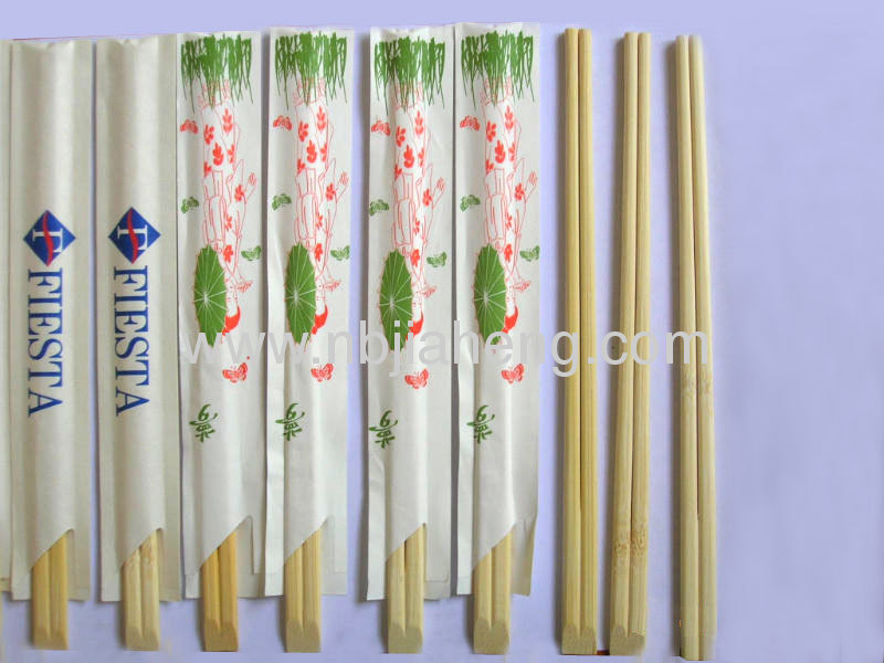 Bamboo dinnerware chinese style bamboo chopsticks with paper wrapped