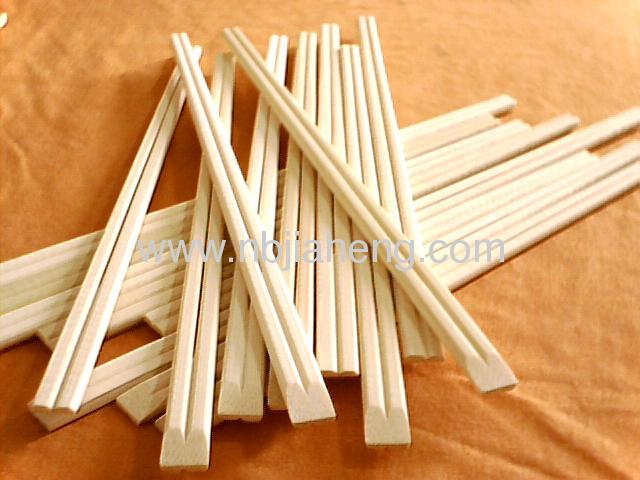 Natural bamboo chopsticks wrapped with open paper bag