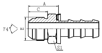 16711-PO JIC MALE 74° CONEHYDRAULIC HOSE FITTING PIPE FITTING COUPLING