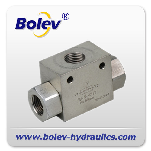 Ball type VU/SF shuttle valves