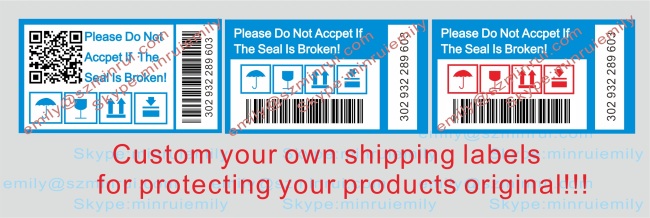 Do not accept if the seal is broken tamper proof seal shipping labels from China