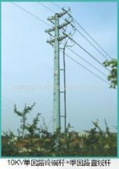 10kv straight double circuit pole